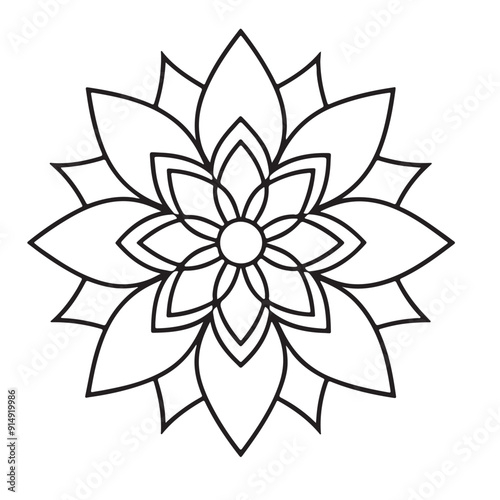 Blossom Mandala Shape. Circular pattern in form of mandala, tattoo, decoration. Decorative ornament in ethnic oriental style.