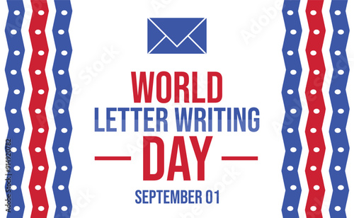 September 1 is Observed as World Letter Writing Day. World Letter Writing Day background. banner, poster, wallpaper, cards. Vector EPS 10.