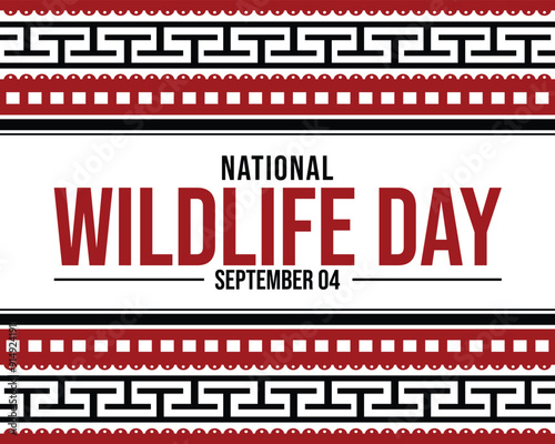 September 4 is Observed as National Wildlife Day. National Wildlife Day background. banner, poster, wallpaper, cards. Vector EPS 10. photo