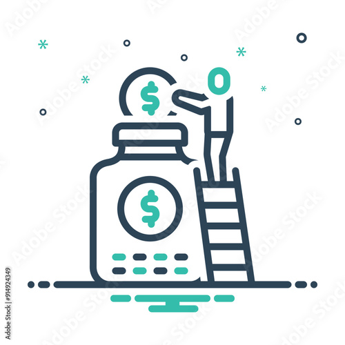 Mix icon for save money