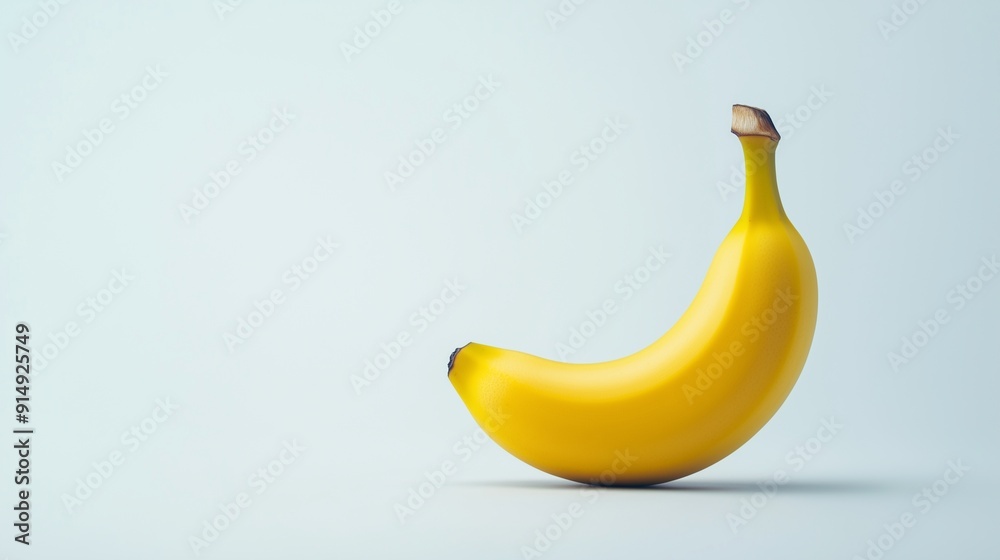 a single banana isolated on a white studio background with ample copy space for text a single banana isolated on a white studio background with ample copy space for text