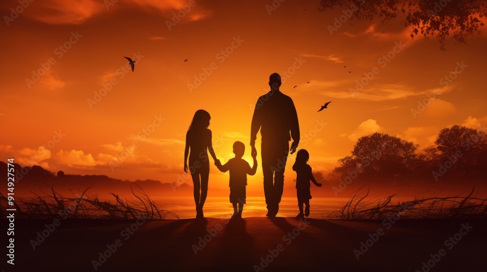 Silhouette of a family Silhouette of a family