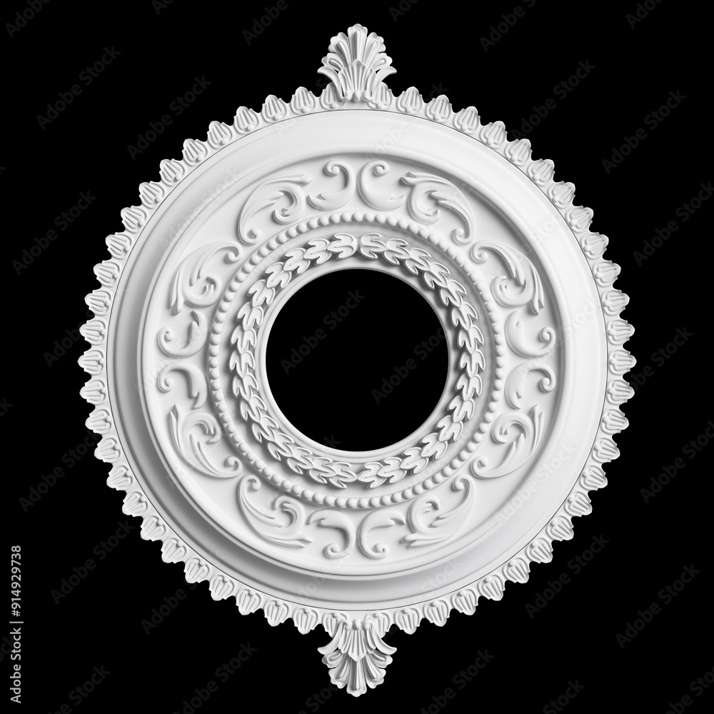 Classic white frame with ornament decor isolated on black backgrounds design Classic white frame with ornament decor isolated on black backgrounds design