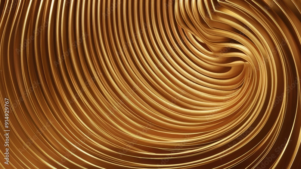 Abstract golden curved background 3D rendering and illustration Abstract golden curved background 3D rendering and illustration