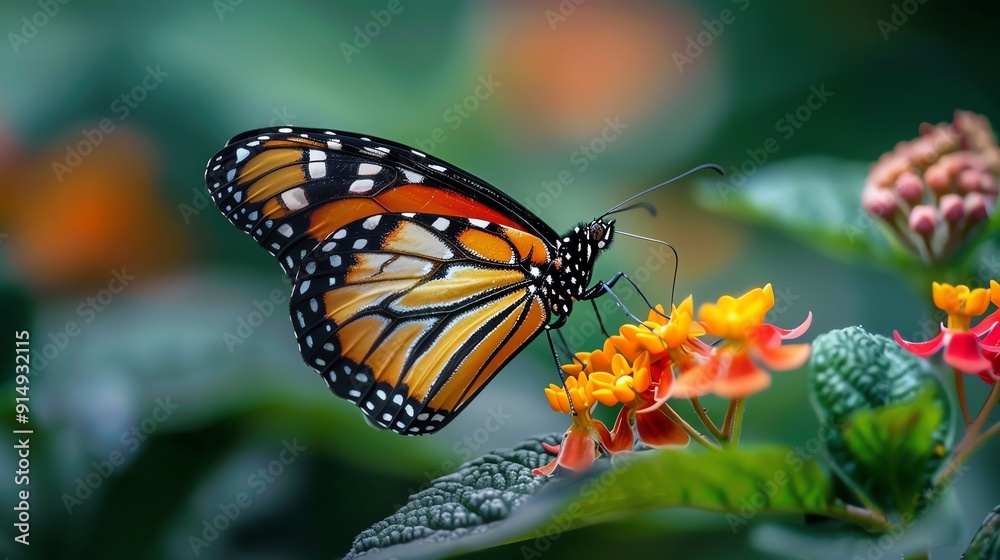Obraz premium Endangered butterflies relying on particular host plants for survival, flora food chain endangered, butterfly plant dependence