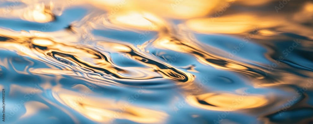 A serene close-up of shimmering water reflecting golden light, creating a tranquil and mesmerizing surface pattern. A serene close-up of shimmering water reflecting golden light, creating a tranquil and mesmerizing surface pattern.