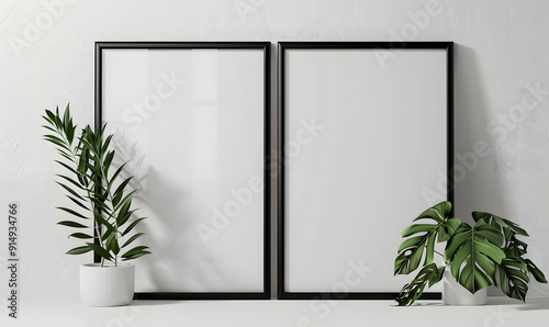 Wallpaper Mural A black square picture frame hanging on a transparent background isolated on a white background design Torontodigital.ca