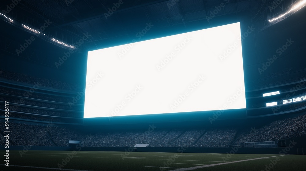 big blank screen in a football stadium big blank screen in a football stadium