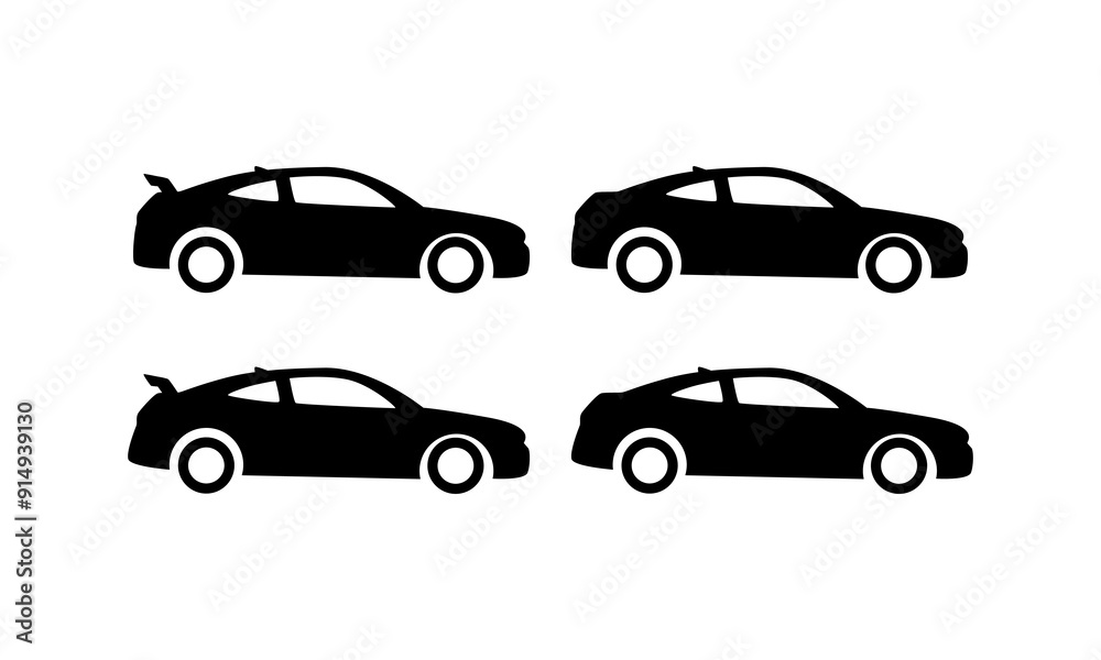 Set of Cars Icon Vector Isolated. Cars Set Icon Isolated. Set of Cars Icon Vector Isolated. Cars Set Icon Isolated.