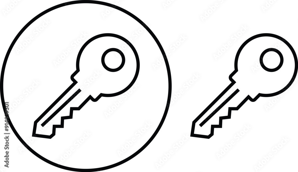 Key icon set. Key black flat and line vector collection isolated on transparent background. Key symbol in generic style. Access keys concept for house, room, office, unlock, safety, secret, door more Key icon set. Key black flat and line vector collection isolated on transparent background. Key symbol in generic style. Access keys concept for house, room, office, unlock, safety, secret, door more