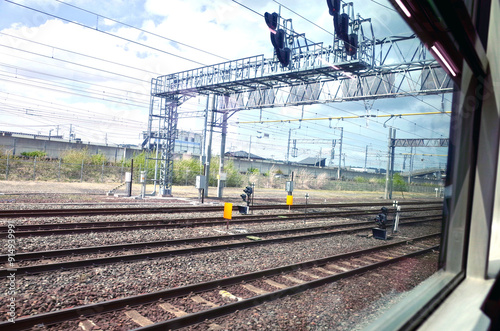 Obraz na płótnie 八戸線 電車内からの風景 w salonie
