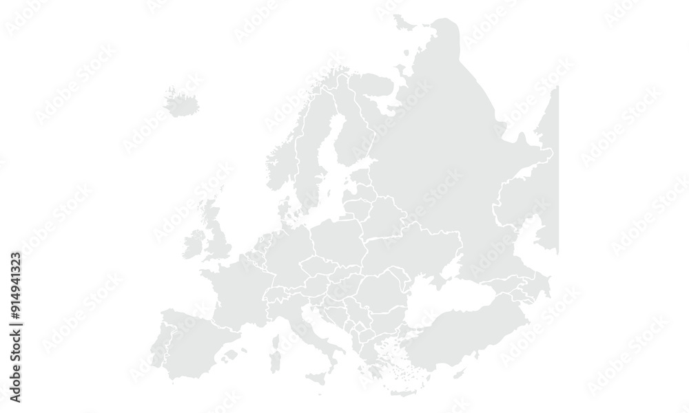 Europe map Grayscale,isolated on white background for website layouts,background,education, precise,customizable,Travel worldwide,map silhouette backdrop,earth geography, political,reports. Europe map Grayscale,isolated on white background for website layouts,background,education, precise,customizable,Travel worldwide,map silhouette backdrop,earth geography, political,reports.