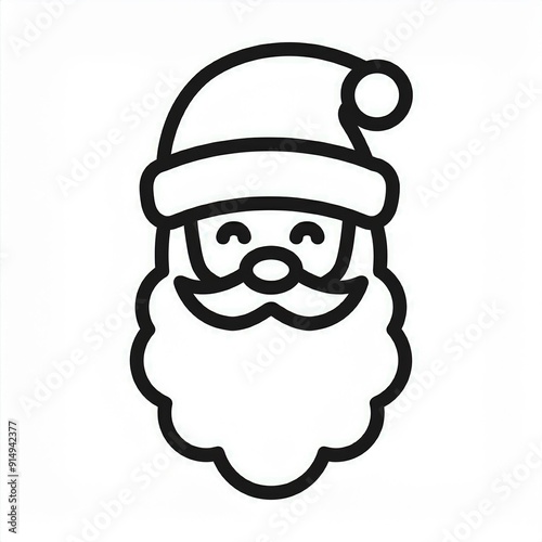 santa claus black icon isolated on white