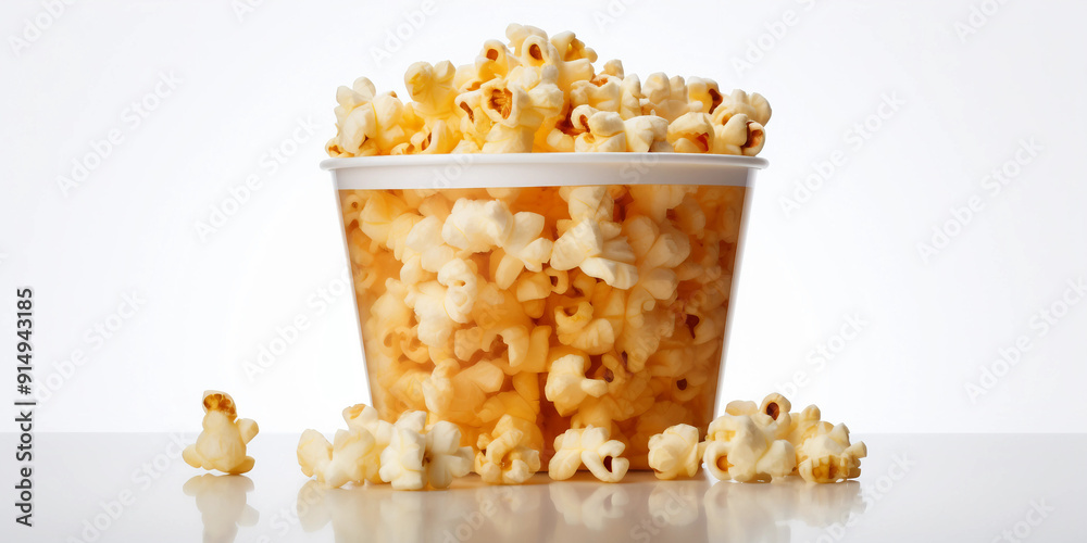 Tub of Popcorn Isolated Tub of Popcorn Isolated