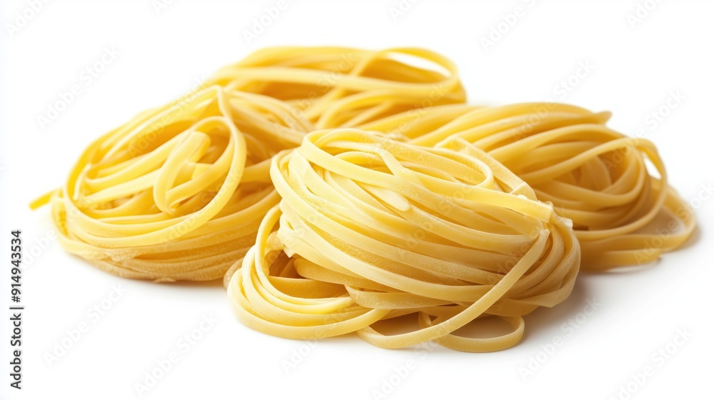 A pile of italian pasta, on a white background A pile of italian pasta, on a white background