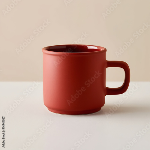 red cup of coffee on the table