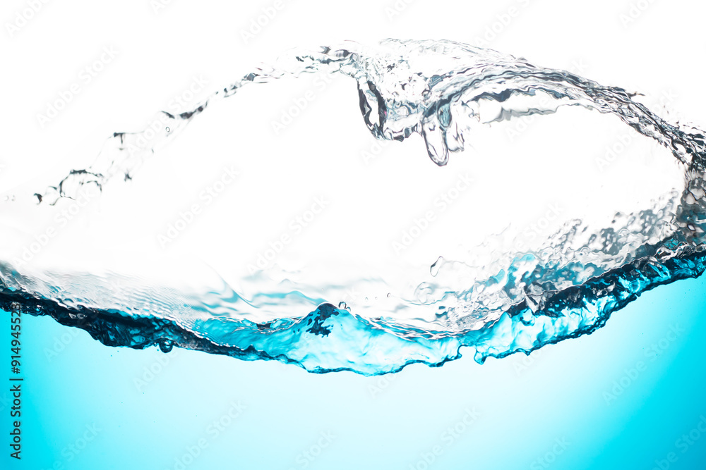 Fototapeta premium Freshness Pure Water Splashing Isolated on White Background. 