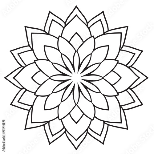 Blossom Mandala Shape. Circular pattern in form of mandala, tattoo, decoration. Decorative ornament in ethnic oriental style.