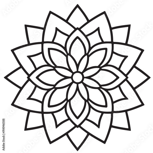 Blossom Mandala Shape. Circular pattern in form of mandala, tattoo, decoration. Decorative ornament in ethnic oriental style.