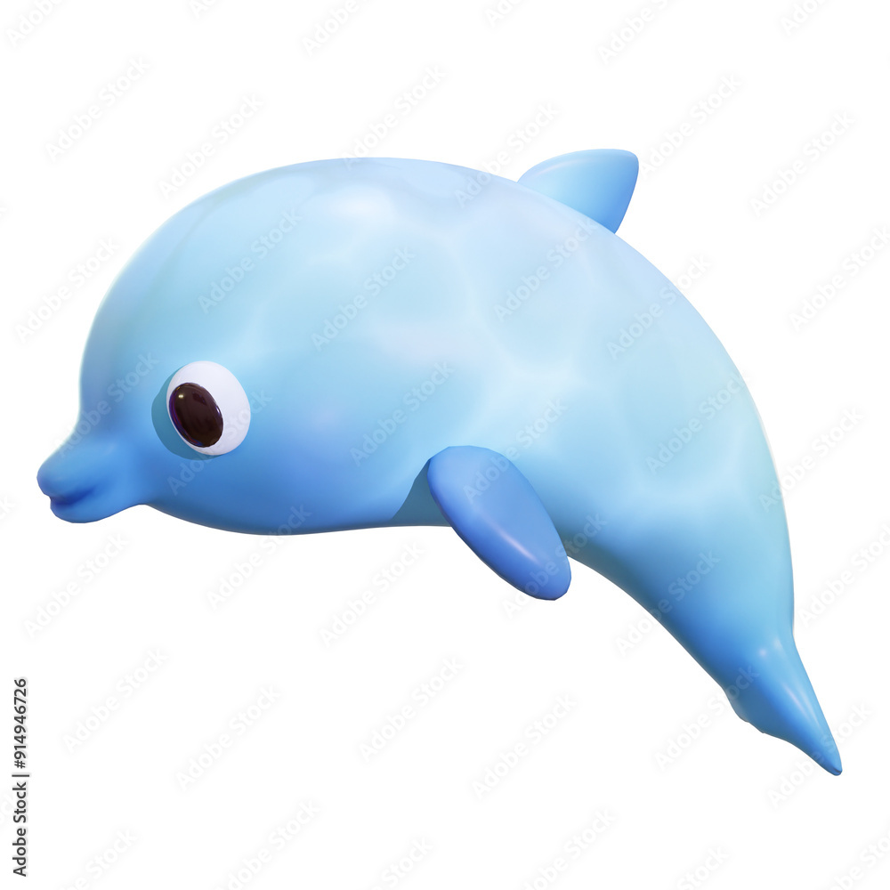 A dolphin with a blue body. 3D cute cartoon perfect for underwater animations, educational exhibits, marine biology visualizations, oceanic simulation. A dolphin with a blue body. 3D cute cartoon perfect for underwater animations, educational exhibits, marine biology visualizations, oceanic simulation.