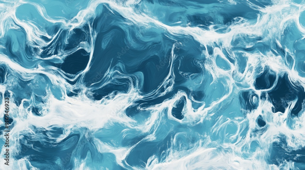 Dynamic Abstract Waves in Vibrant Oceanic Blue Tones Dynamic Abstract Waves in Vibrant Oceanic Blue Tones