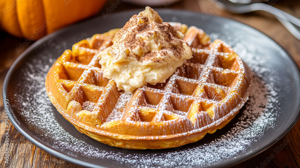 crispy waffle and honey close up crispy waffle and honey close up