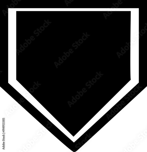 Baseball Home Plate Vector Icon. Crossed baseball. Vector Template Design. Silhouette. Playing. Home base. Sport. isolated on trnsparent background, symbol for use on web and mobile apps, logo.
