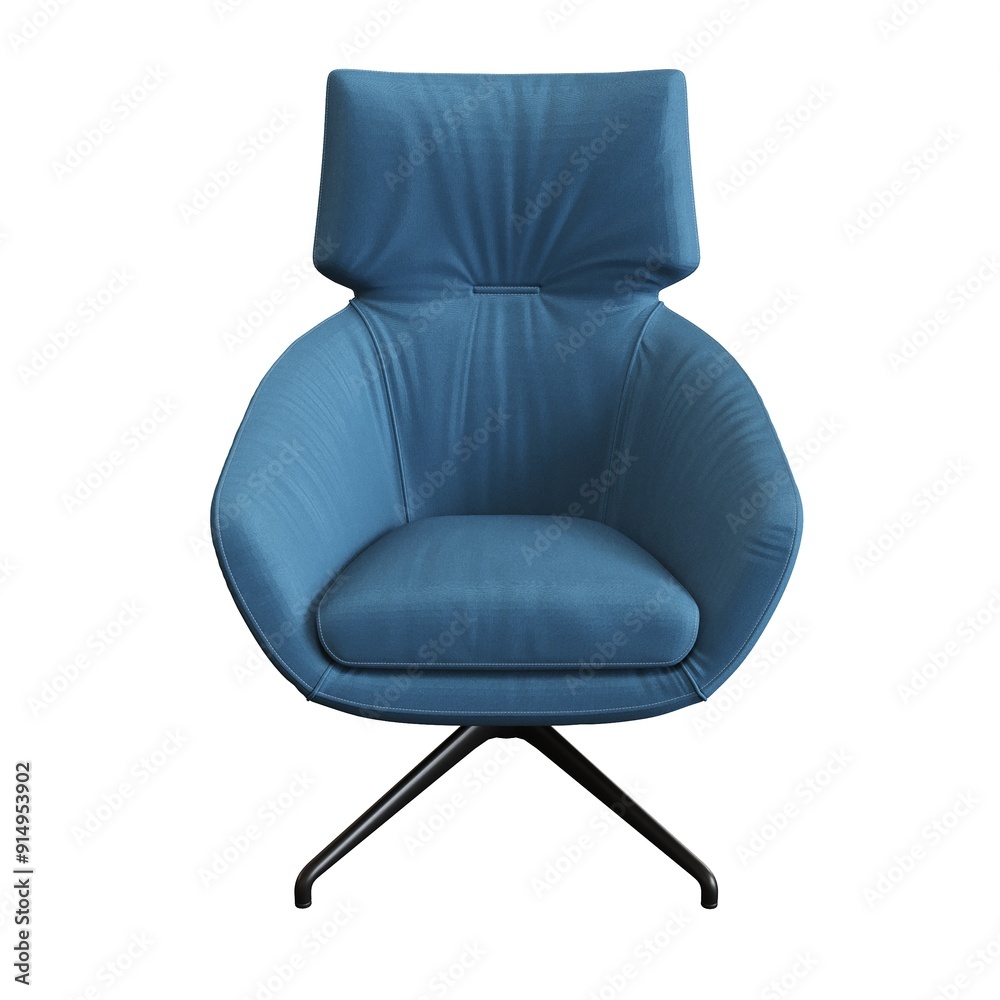 Naklejka premium armchair isolated on white background, comfortable furniture for home interior, 3D illustration, cg render