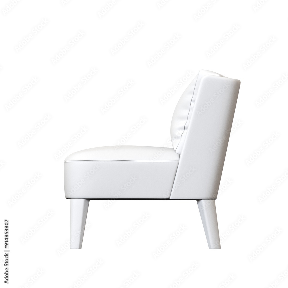 armchair isolated on white background, comfortable furniture for home interior, 3D illustration, cg render