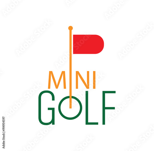mini golf icon on white background	