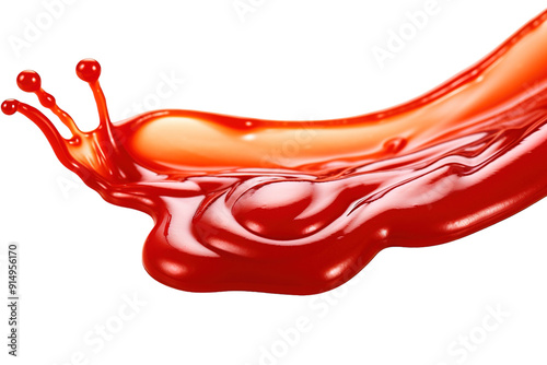 Vivid Red Liquid Splash Dancing in Sunlight Creating a Playful Display of Color on Transparent PNG Background.