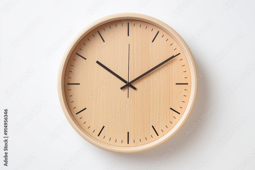 wall clock Isolated white background flat lay wall clock Isolated white background flat lay