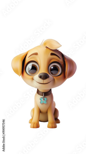 Adorable sweet puppy dog on white background