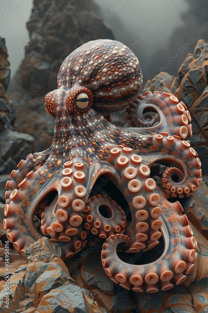 Fototapeta premium Octopus on the Rocks