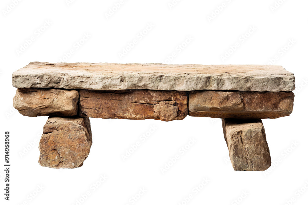 Timeless Rustic Stone Bench Set Amidst Nature's Serenity at Dusk on Transparent PNG Background. Timeless Rustic Stone Bench Set Amidst Nature's Serenity at Dusk on Transparent PNG Background.