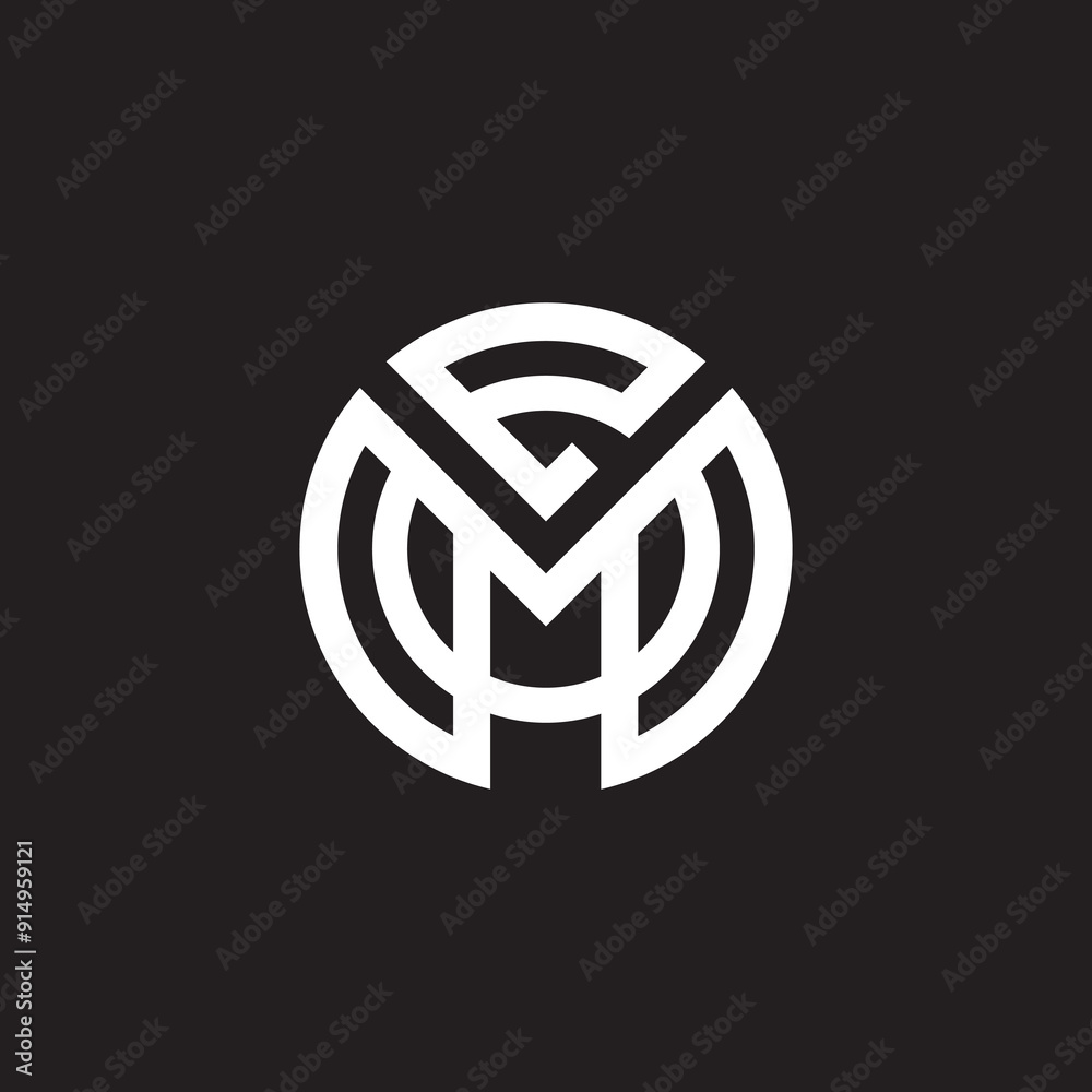 ME Initial Logo design Monogram Isolated on black and white ME Initial Logo design Monogram Isolated on black and white