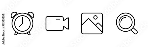 UI UX outlined icon set. Computer and smartphone user interface icon element.