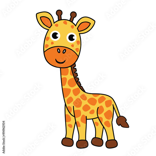 Giraffe vector illustration for kids