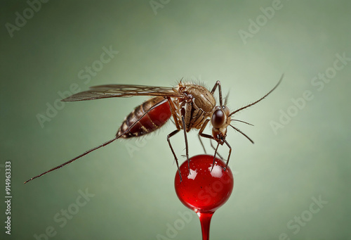 mosquitoes that are perched and suck blood. malaria mosquitoes. dengue fever in some mosquitoes photo