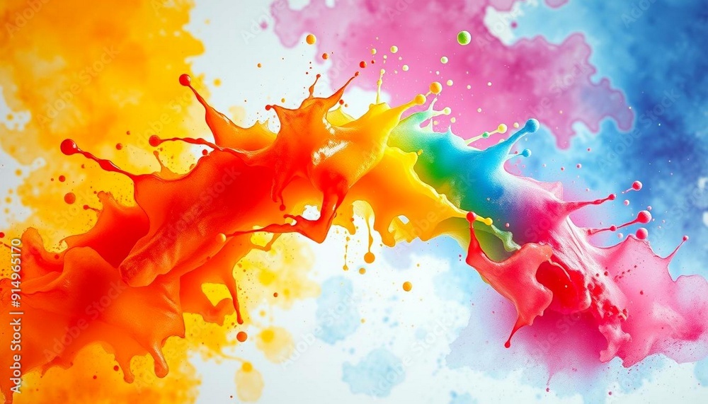 Obraz premium rainbow splash,watercolor,spray-paint style,background