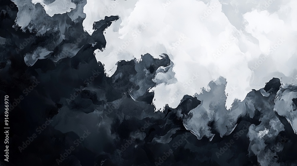 Obraz premium Abstract Black and White Cloud Patterns
