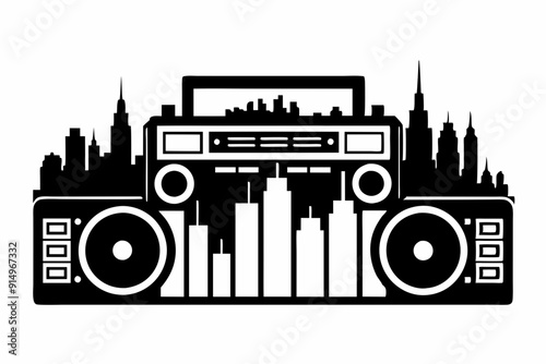 Urbanpulse Boombox Emblematic Graphics Beatbox Brigade Style Icon Symbol photo