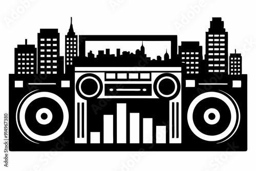 Urbanpulse Boombox Emblematic Graphics Beatbox Brigade Style Icon Symbol photo