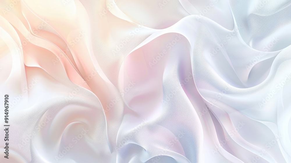 Obraz premium A soft, flowing fabric creates waves of pastel colors under gentle sunlight