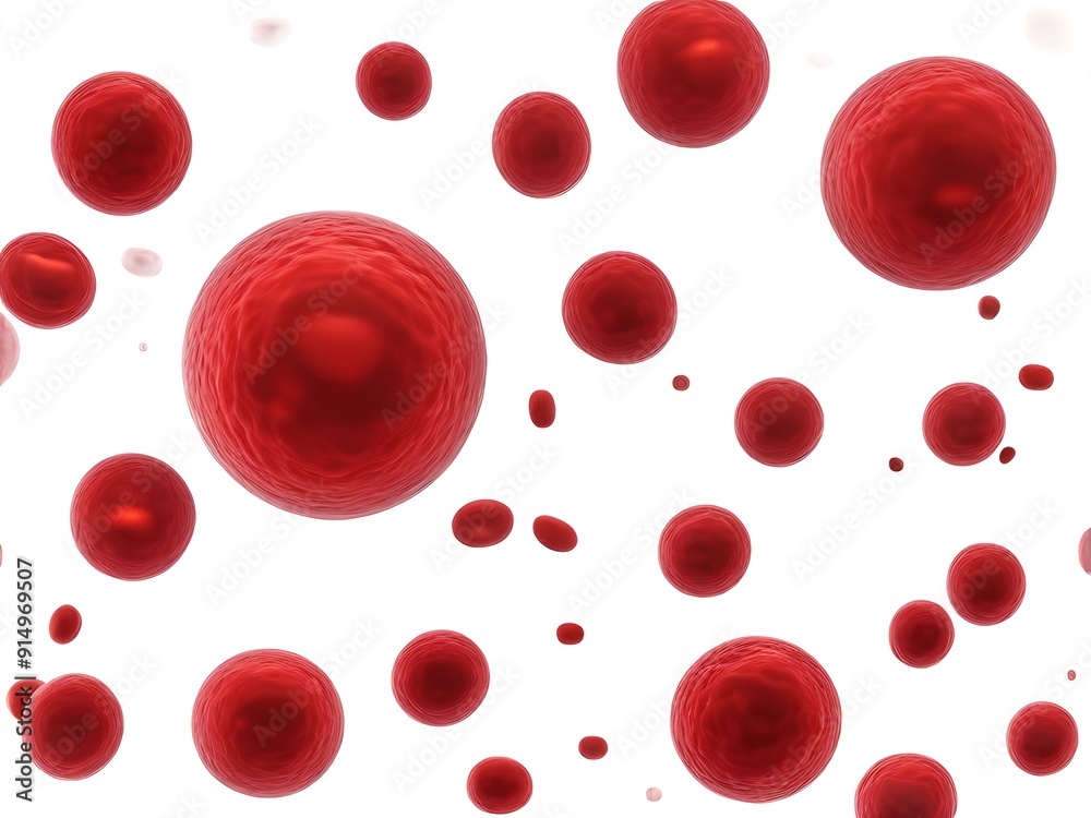 Clusters of erythrocytes move in unison, isolated on a background Clusters of erythrocytes move in unison, isolated on a background
