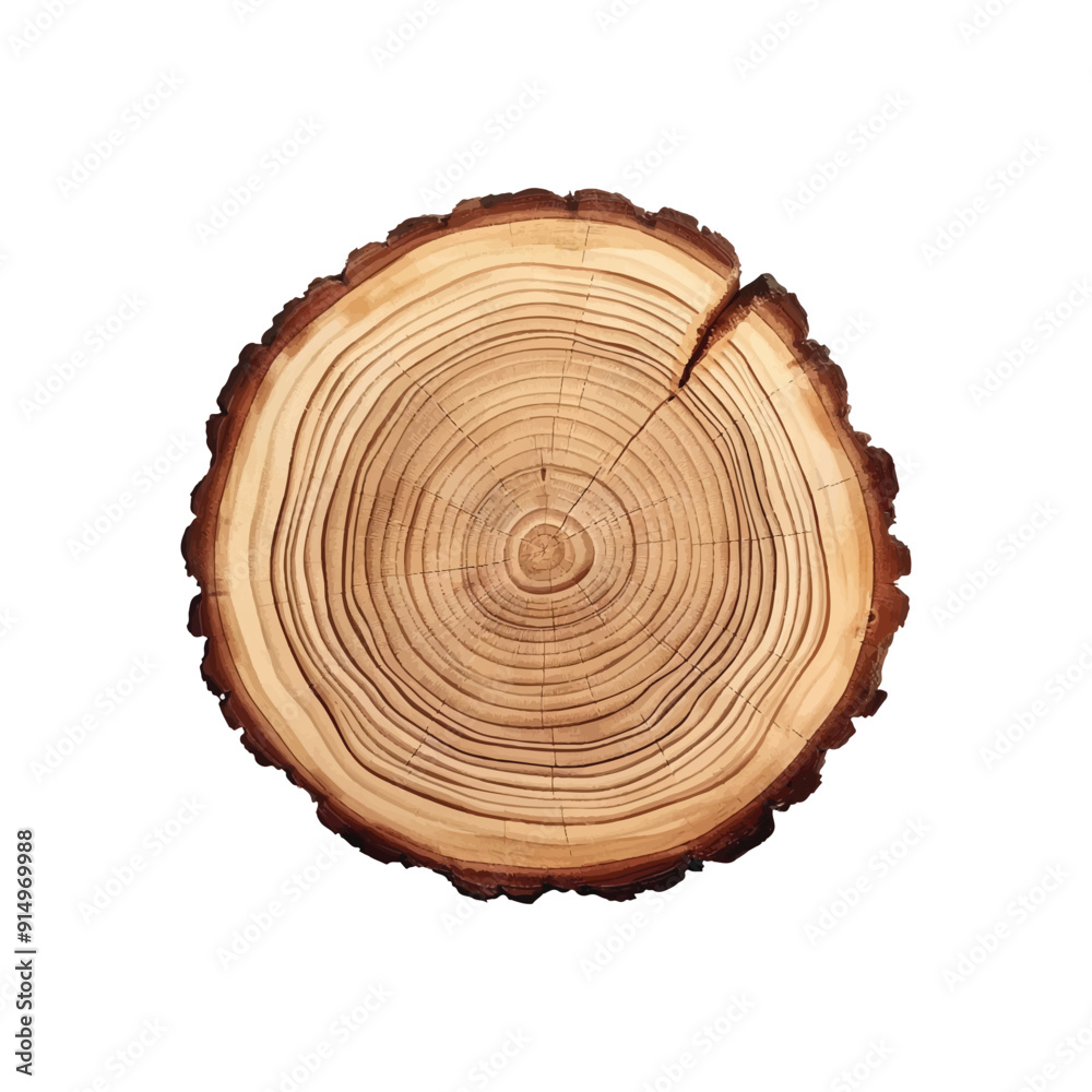 Cross section of tree trunk I Tree ring I wood slices vector