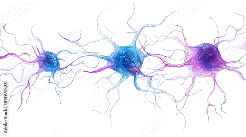 Abstract of Brain cells illustration isolated on white background