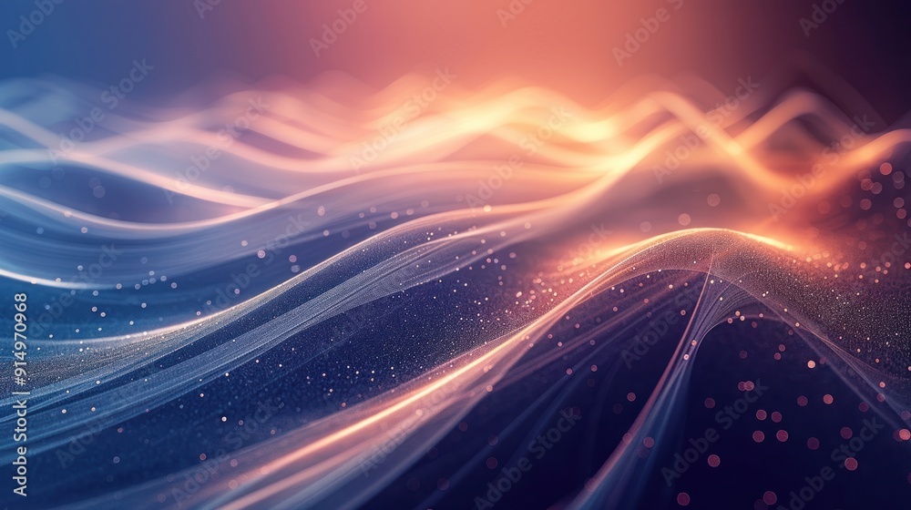 Abstract Waves with Glowing Particles Abstract Waves with Glowing Particles
