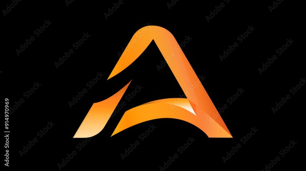Orange and Yellow Stylized Letter A Logo Orange and Yellow Stylized Letter A Logo