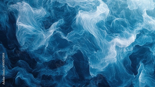 Abstract Blue and White Swirling Pattern